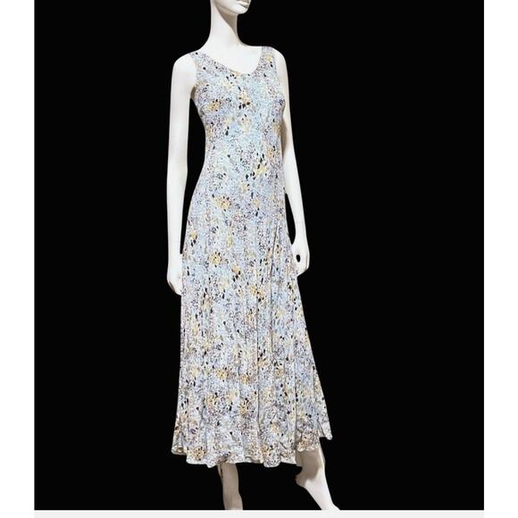 Vintage 100% Silk Womens Maxi Dress Sz 12 Y2K 90s Fairy Slip Asymmetrical Ruffle - Picture 5 of 16